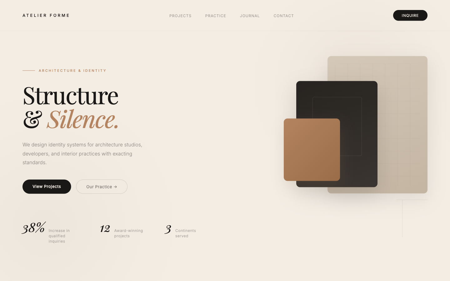 Atelier Forme website experience mockup