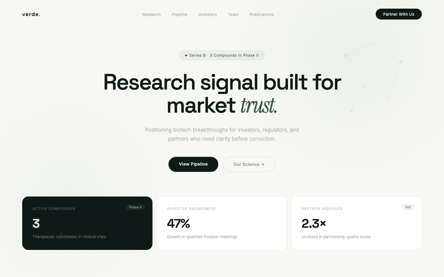 Verde Labs website mockup